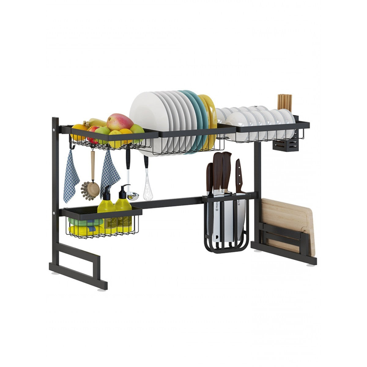 34.6" Stainless Steel Black Dish Drying Rack Over Kitche...