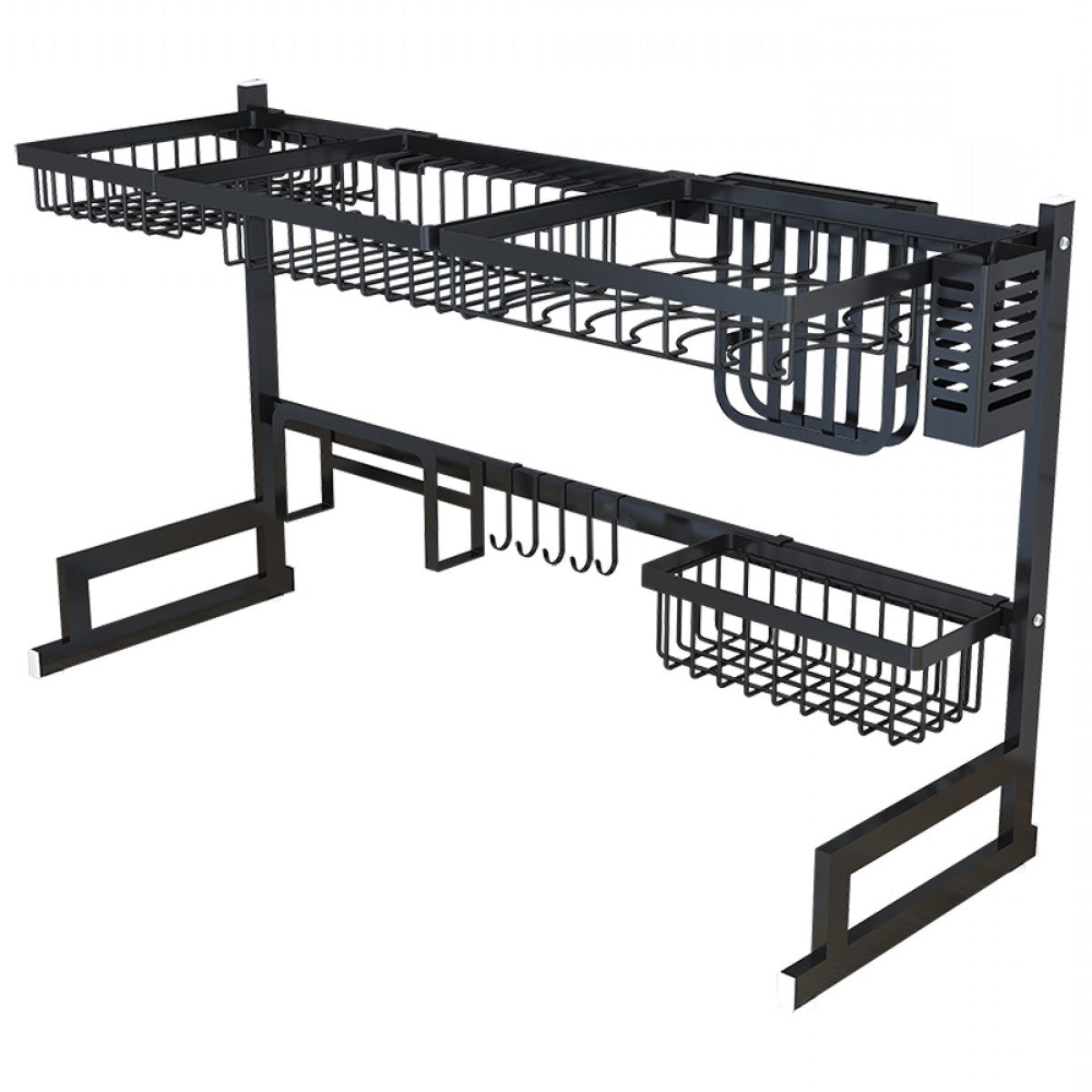 34.6" Stainless Steel Black Dish Drying Rack Over Kitche...