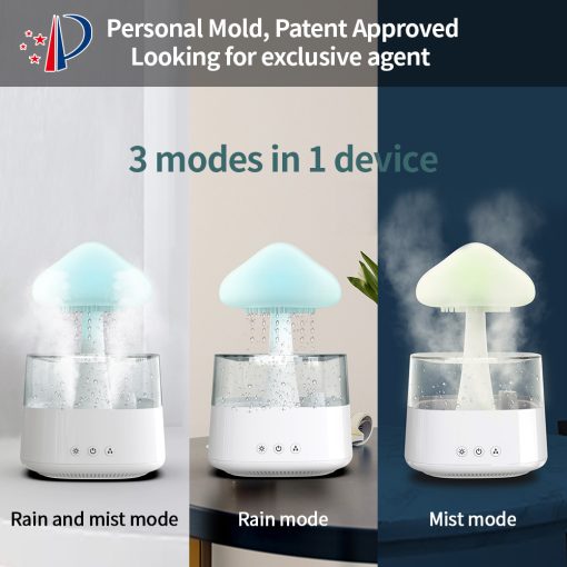 2-in-1 Desk Light Humidifier Rain Cloud Aromatherapy Ess...