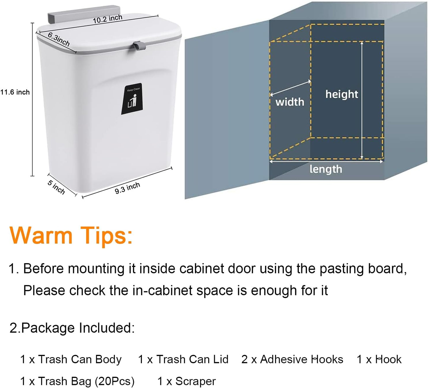 2.4 Gallon Kitchen Compost Bin For Counter Top Or Under...