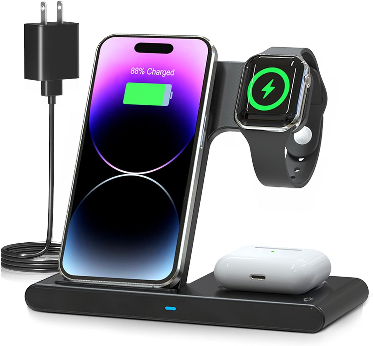 3 IN 1 Wireless Fast Charger Stand For iphone Watch And...