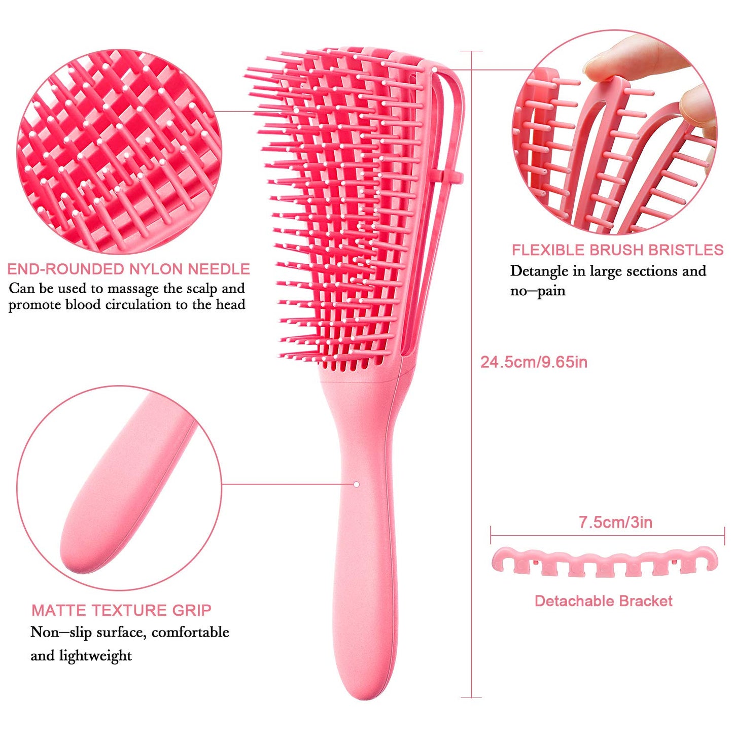 2 Pieces Detangling Brush for Afro America African Hair...