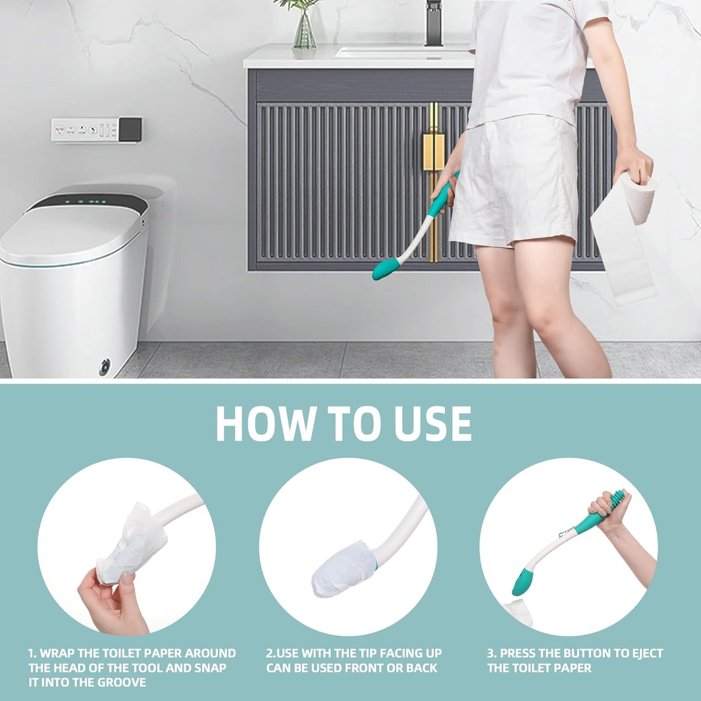 2pcs Toilet Aid For Wiping Long Reach Comfort Butt Wiper...