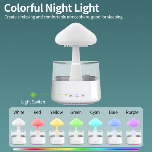 2-in-1 Desk Light Humidifier Rain Cloud Aromatherapy Ess...