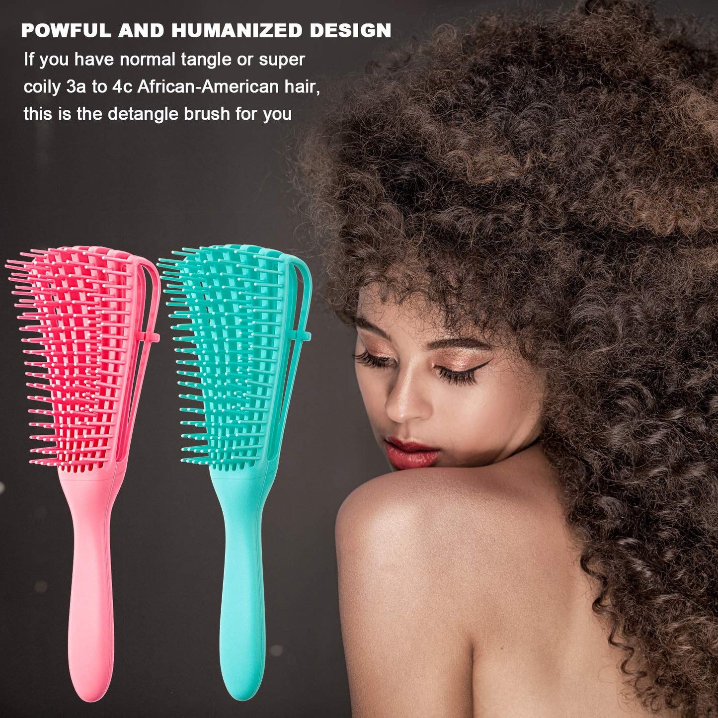 2 Pieces Detangling Brush for Afro America African Hair...