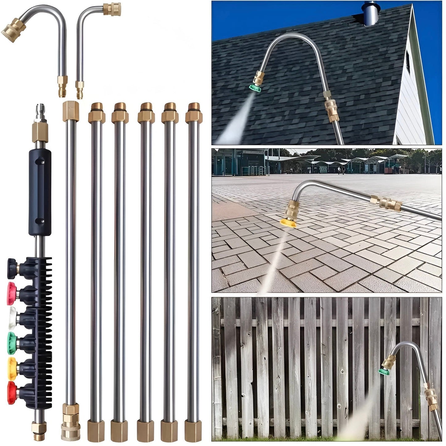 4000 PSI Telescoping High Pressure Power Washer Extensio...