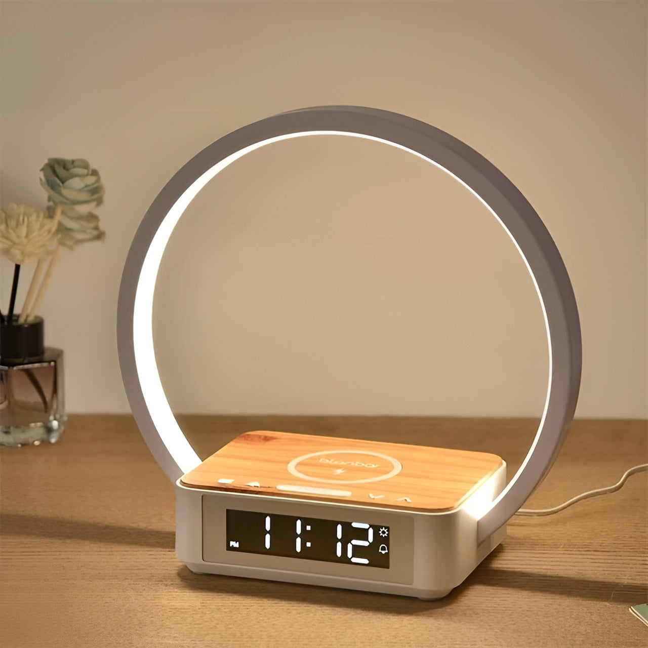3-in-1 Table Lamp – Wireless Charging, Alarm Clock & Tou...