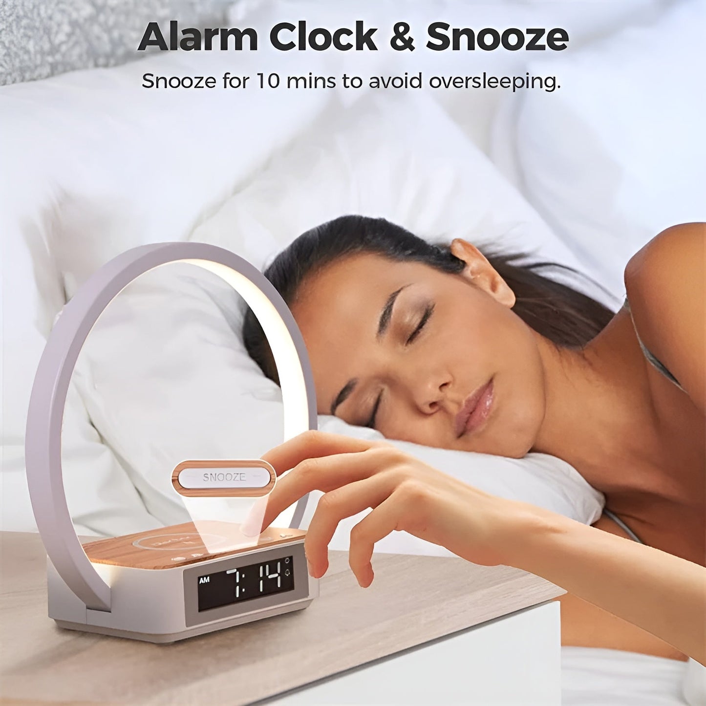 3-in-1 Table Lamp – Wireless Charging, Alarm Clock & Tou...