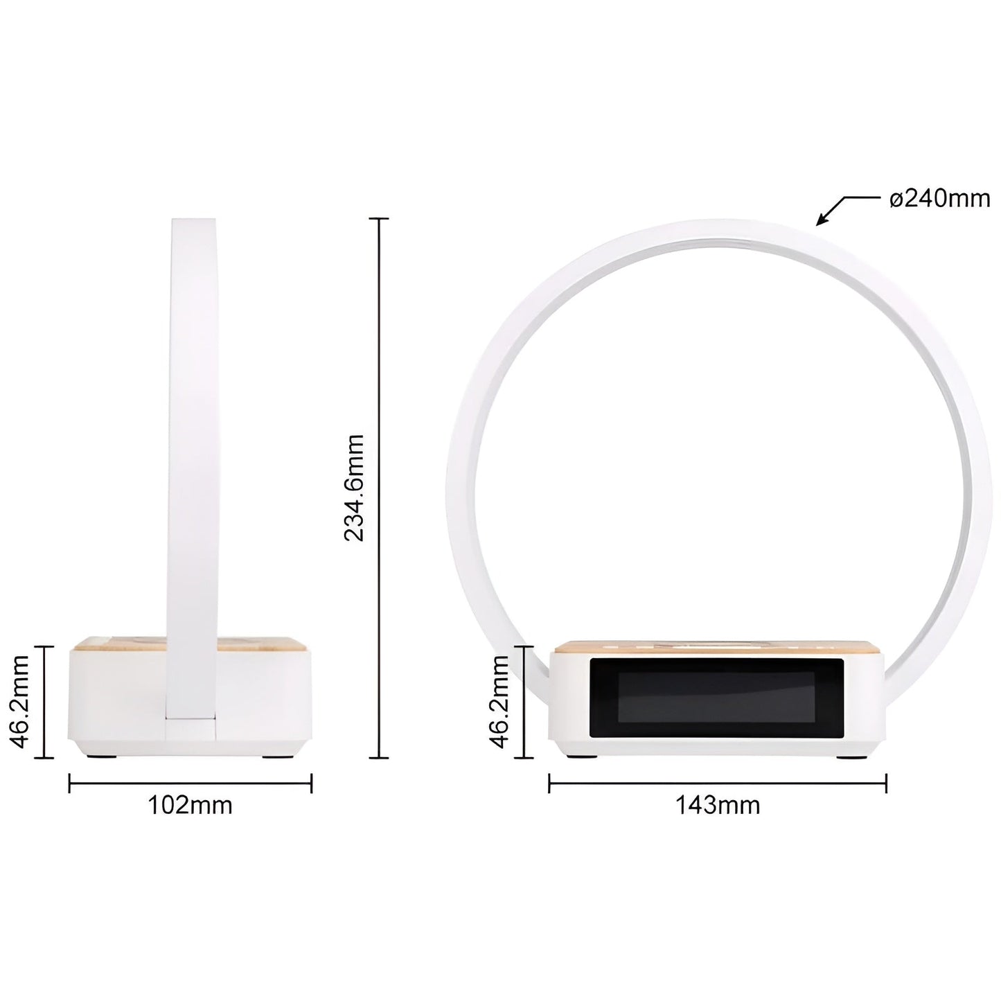 3-in-1 Table Lamp – Wireless Charging, Alarm Clock & Tou...