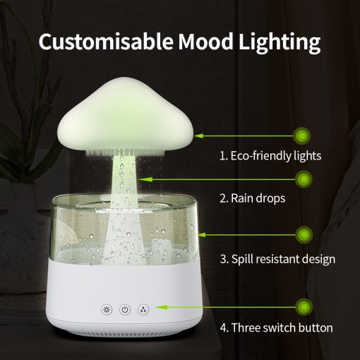 2-in-1 Desk Light Humidifier Rain Cloud Aromatherapy Ess...