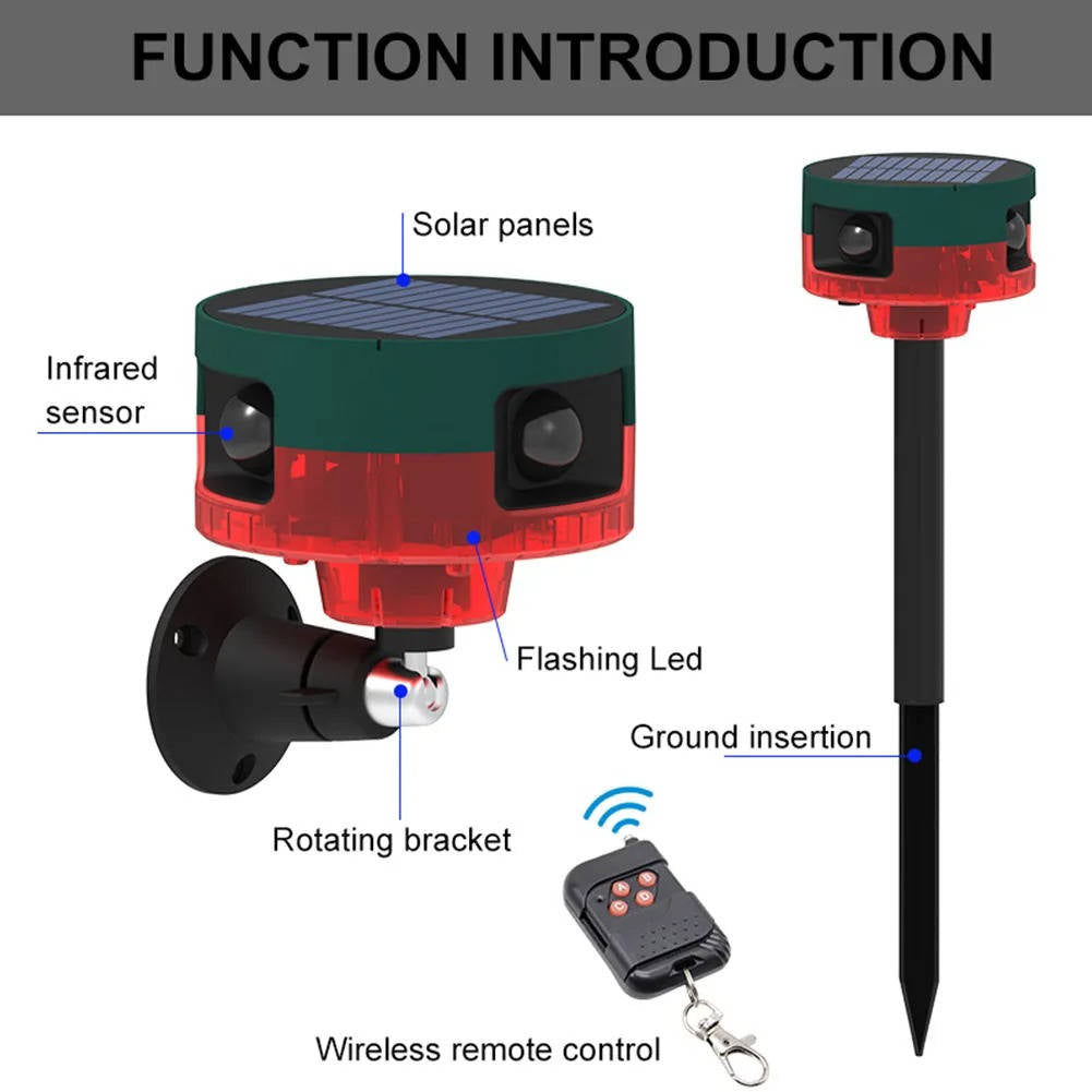360 Degree Solar Repeller For Pigeon Bird Wild Boar Rabb...