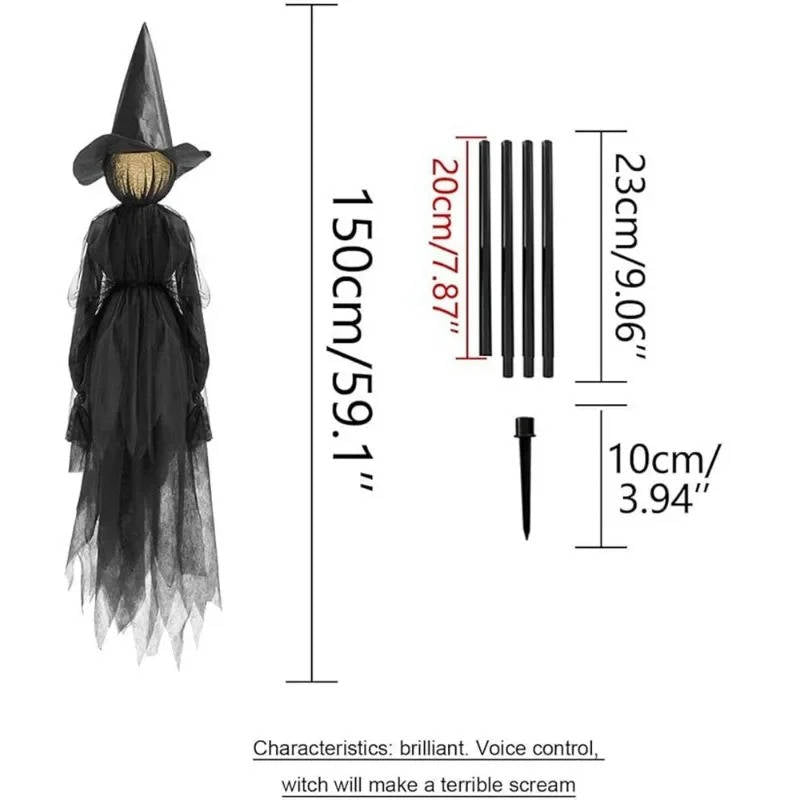 3PCS Indoor And Outdoor Halloween Decorations - Sound Ac...