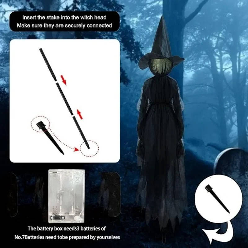 3PCS Indoor And Outdoor Halloween Decorations - Sound Ac...