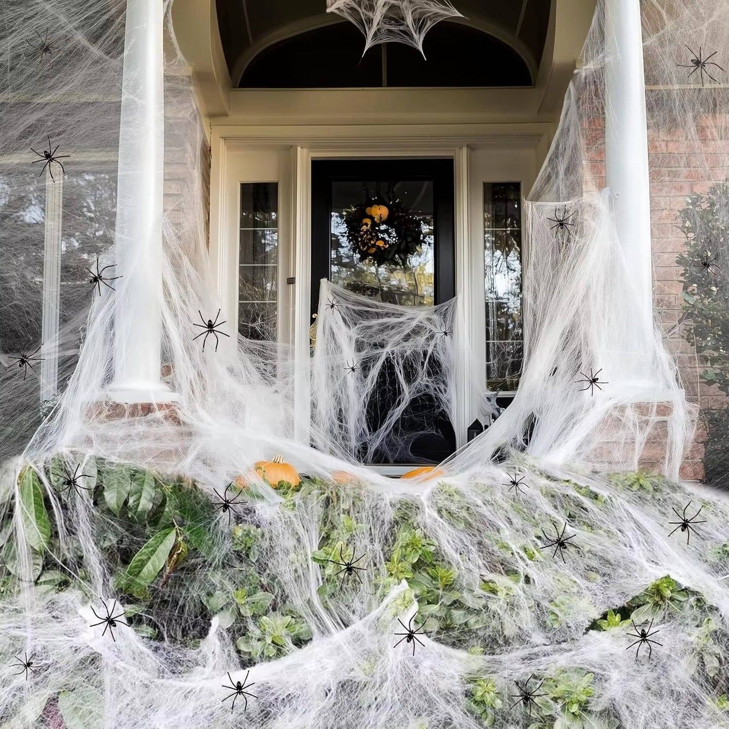 200 Sqft Spider Webs Halloween Door Decorations With Fak...