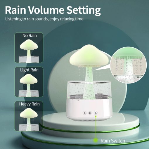 2-in-1 Desk Light Humidifier Rain Cloud Aromatherapy Ess...