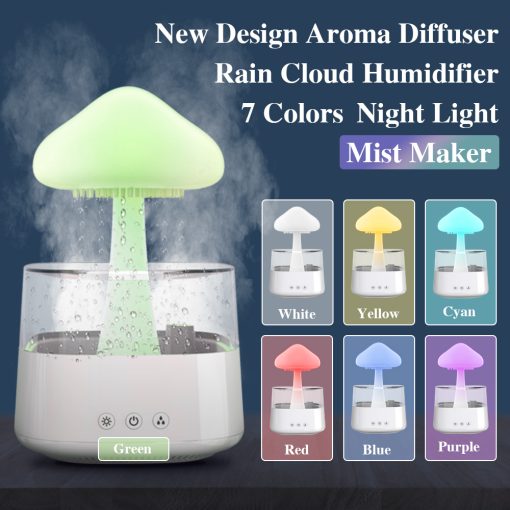 2-in-1 Desk Light Humidifier Rain Cloud Aromatherapy Ess...