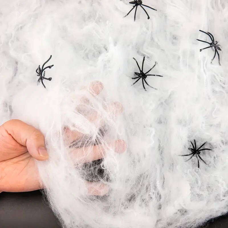 200 Sqft Spider Webs Halloween Door Decorations With Fak...